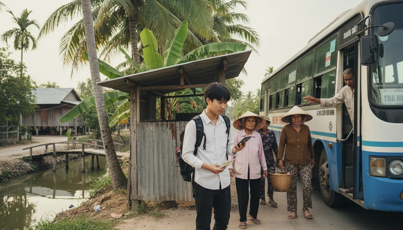 How to Use a Mekong Delta Public Bus Step by Step